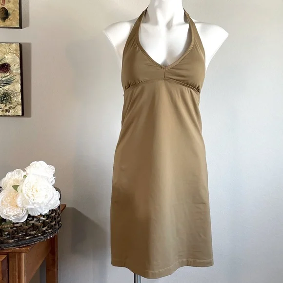 Athleta | Dresses | Athleta Taupe Halter Dress Size S | Poshmark